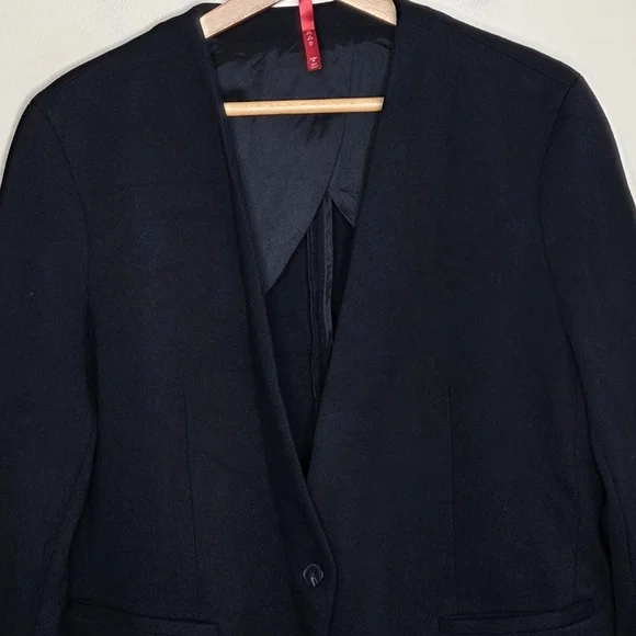 SpanxThe Perfect Collarless Blazer in Black Single Button Front Size Large